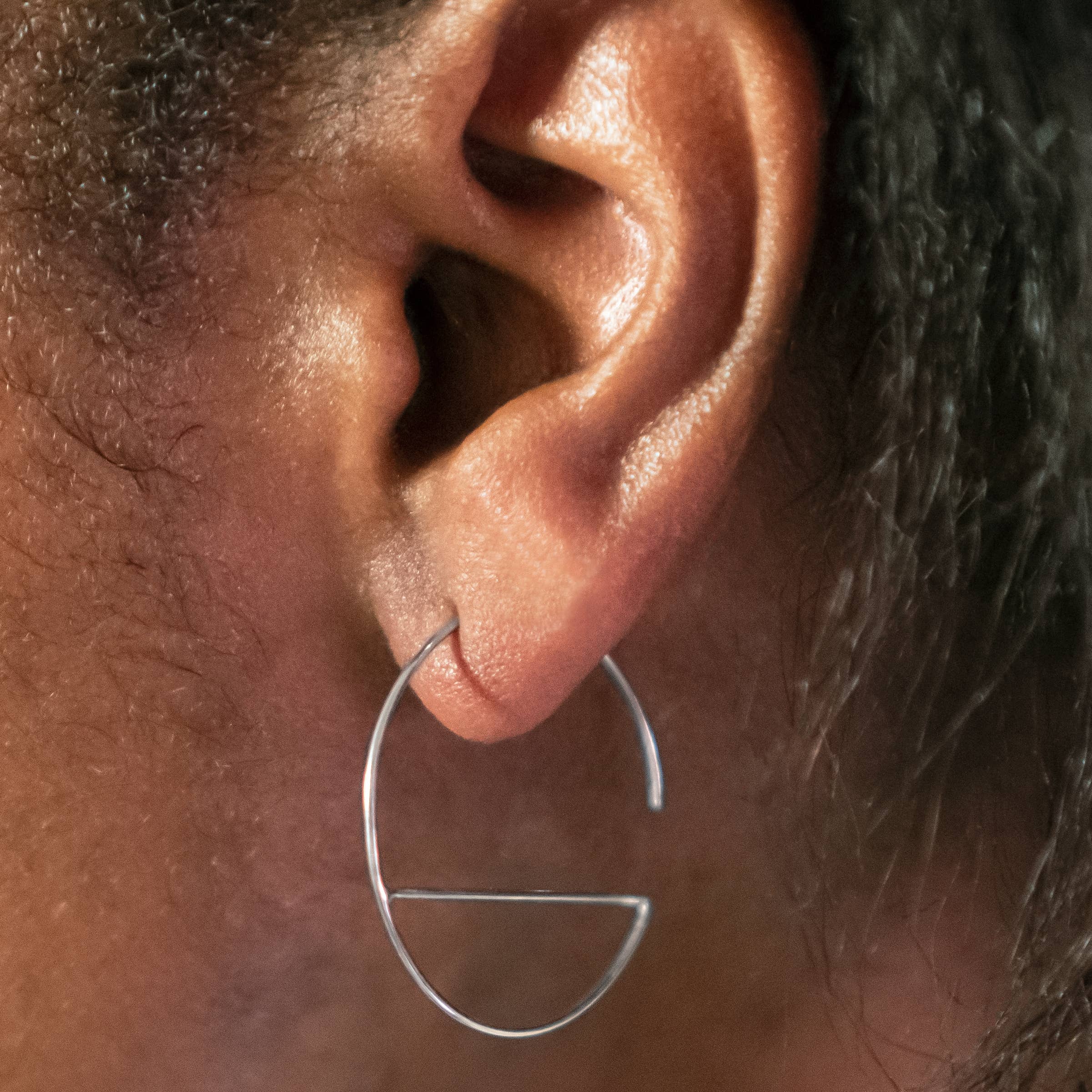 Sterling Silver Hoop Earrings w Bar