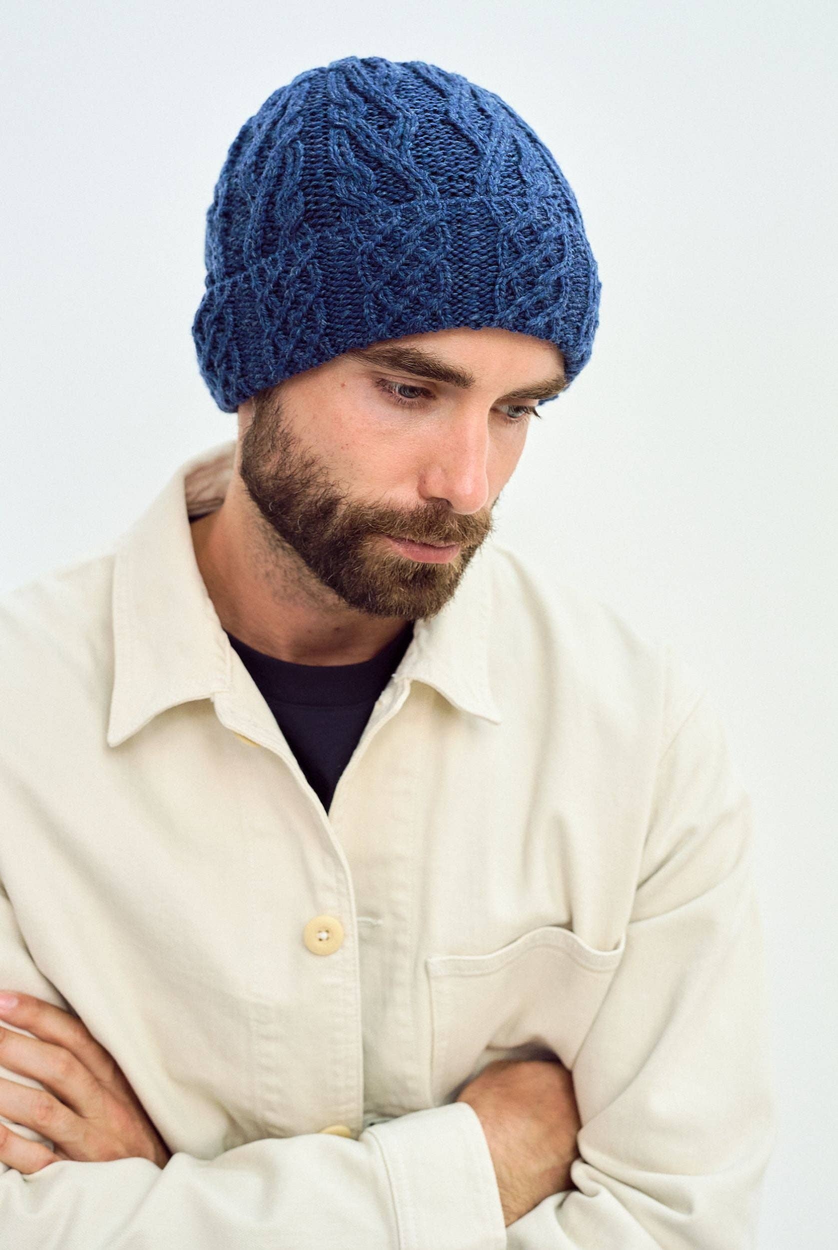 Finlough Aran Hat -  Navy