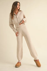 Zunie Mocha Sweater Joggers in Mocha or Oat