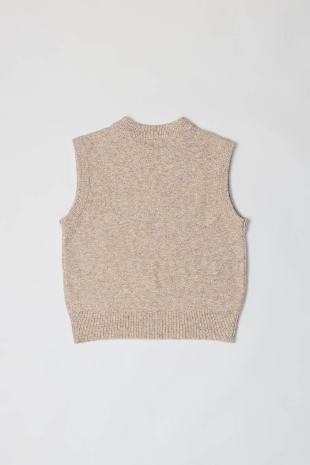 The Liza Relaxed Knitted Vest in Sand