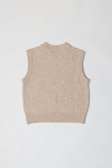 The Liza Relaxed Knitted Vest in Sand