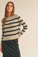 Heidi Striped Sweater Coffee/Black