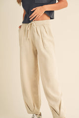 Knit Bottom Sweater Pants in Stone or Toffee