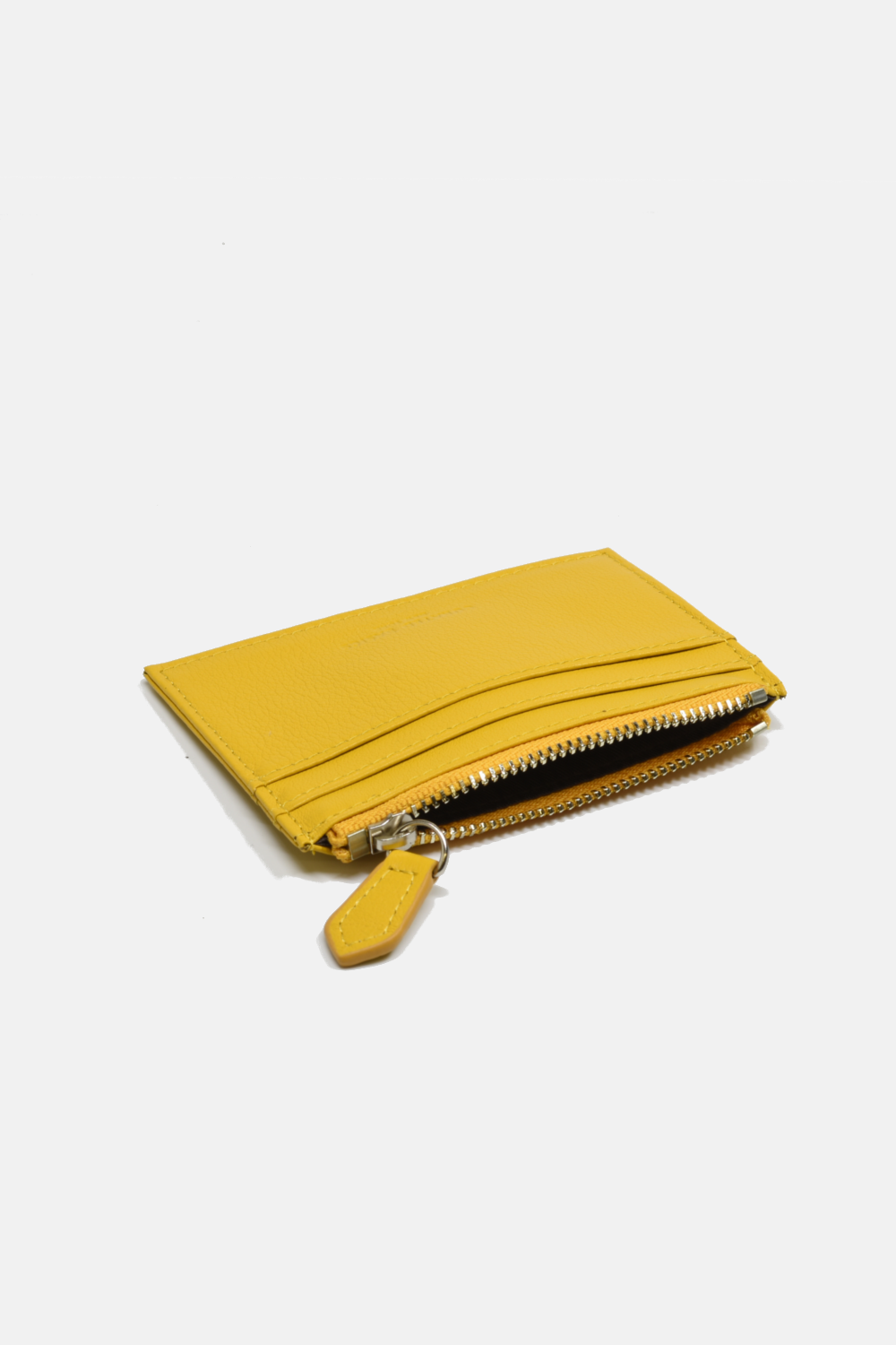 Zipper Leather Cardholder in Green, Yellow or Grey