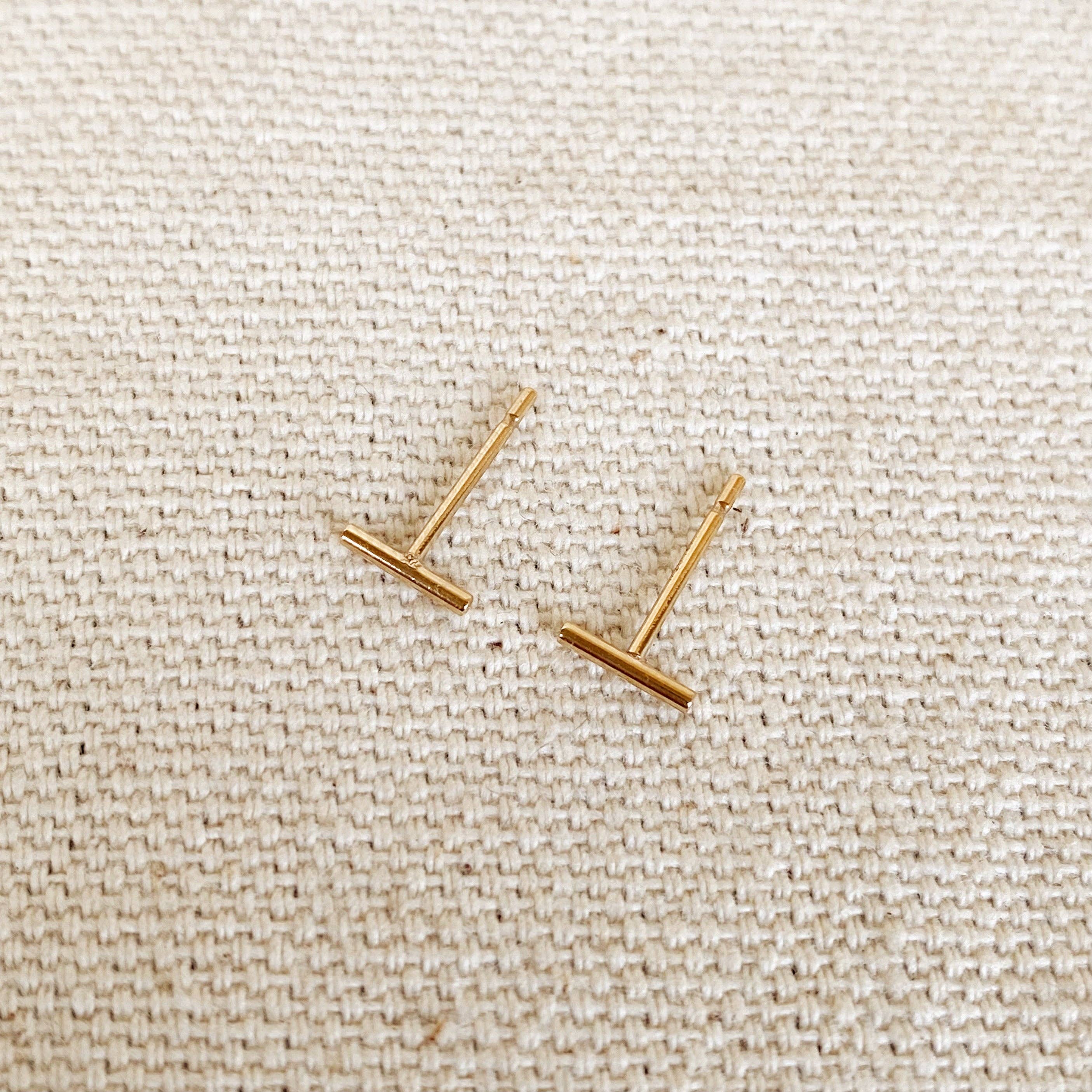 14kt Petite Bar Earrings