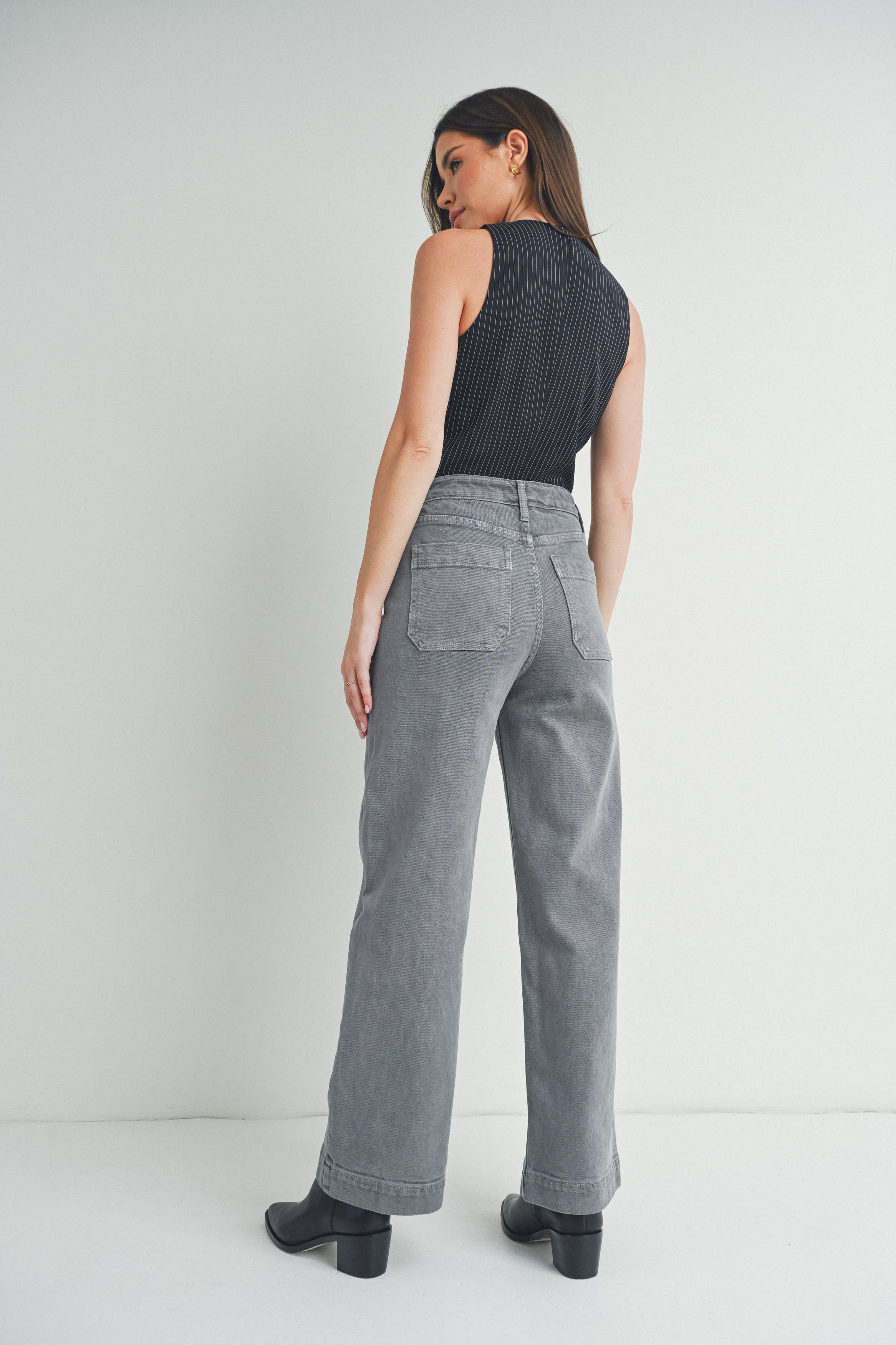 Eve Utility Jeans in Grey