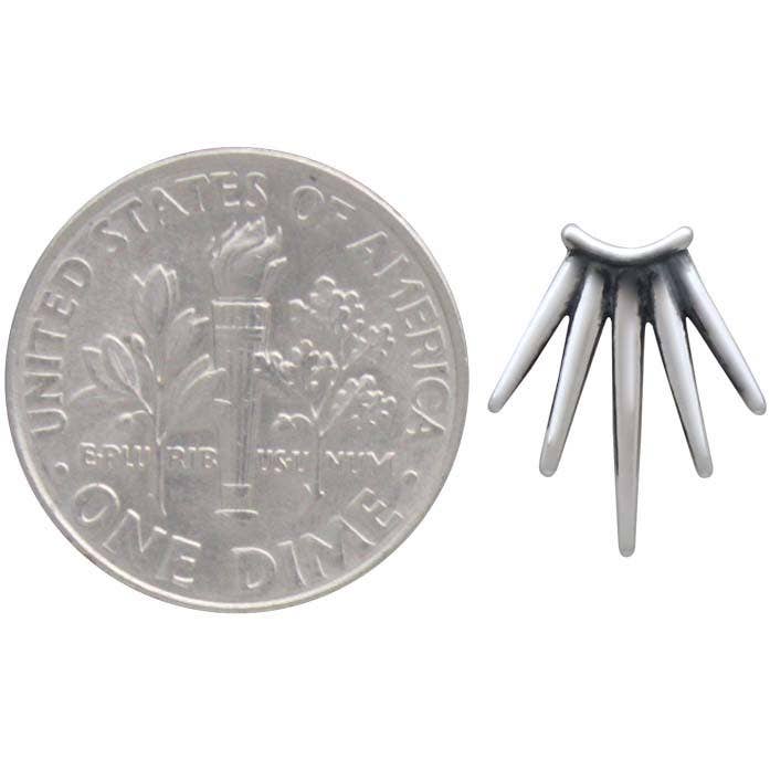 Sterling Silver Five Spike Post Earrings 12x10mm