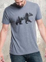 Double Exposure Bear Men's T-Shirt: Tri-Grey