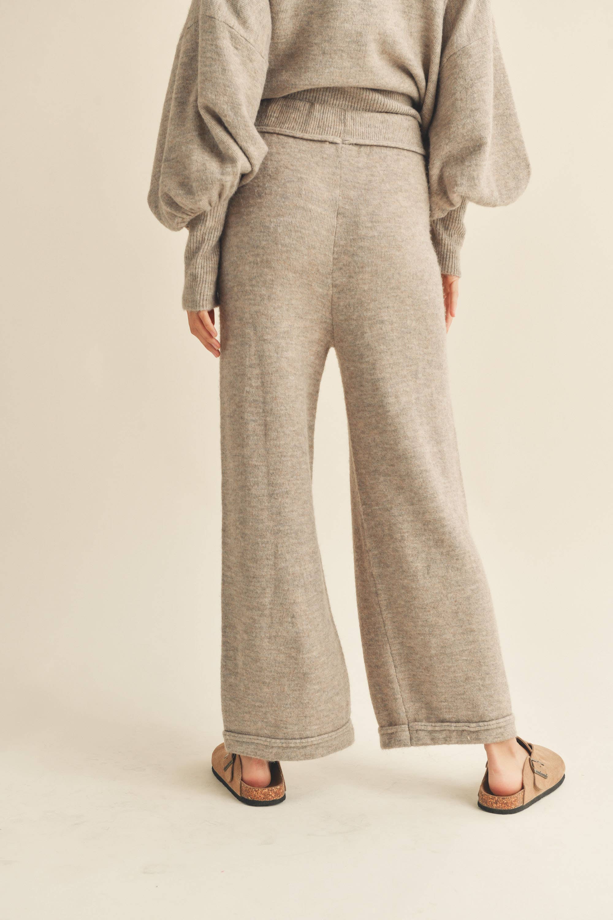 Naya Sweater Pants in Mocha, Black or Grey