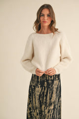 Twisted Reversible Sweater in Ivory