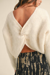 Twisted Reversible Sweater in Ivory