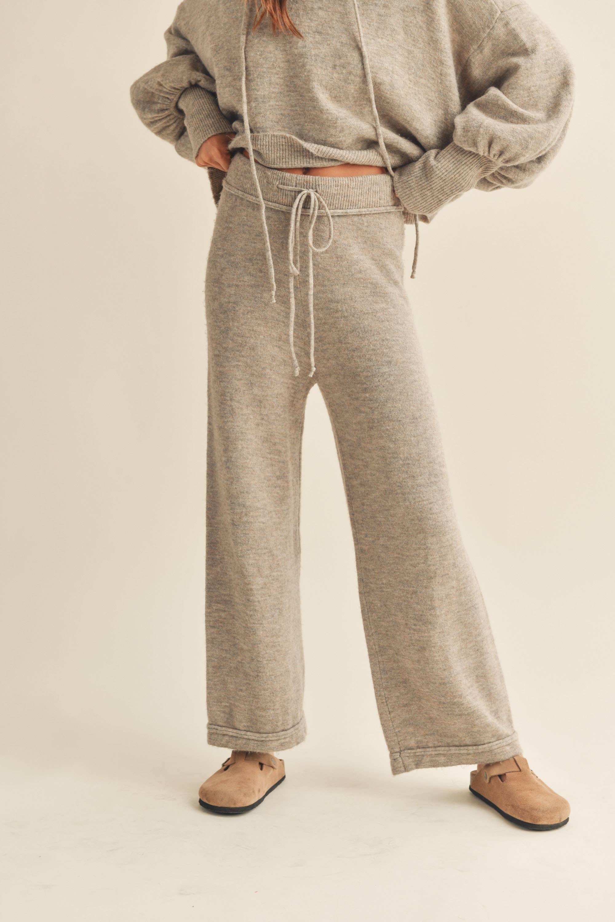 Naya Sweater Pants in Mocha, Black or Grey