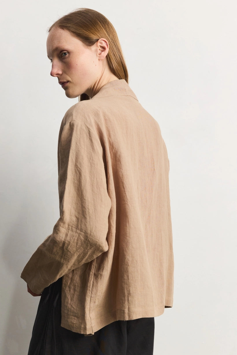 The Yvette Linen Jacket in Latte