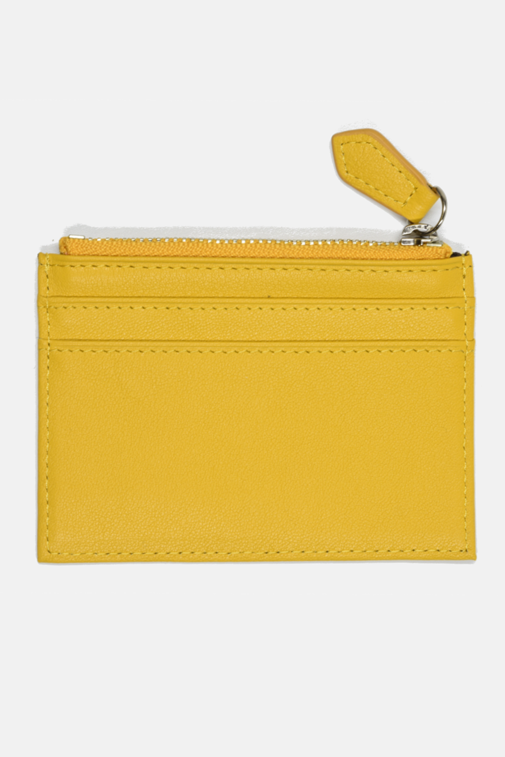 Zipper Leather Cardholder in Green, Yellow or Grey