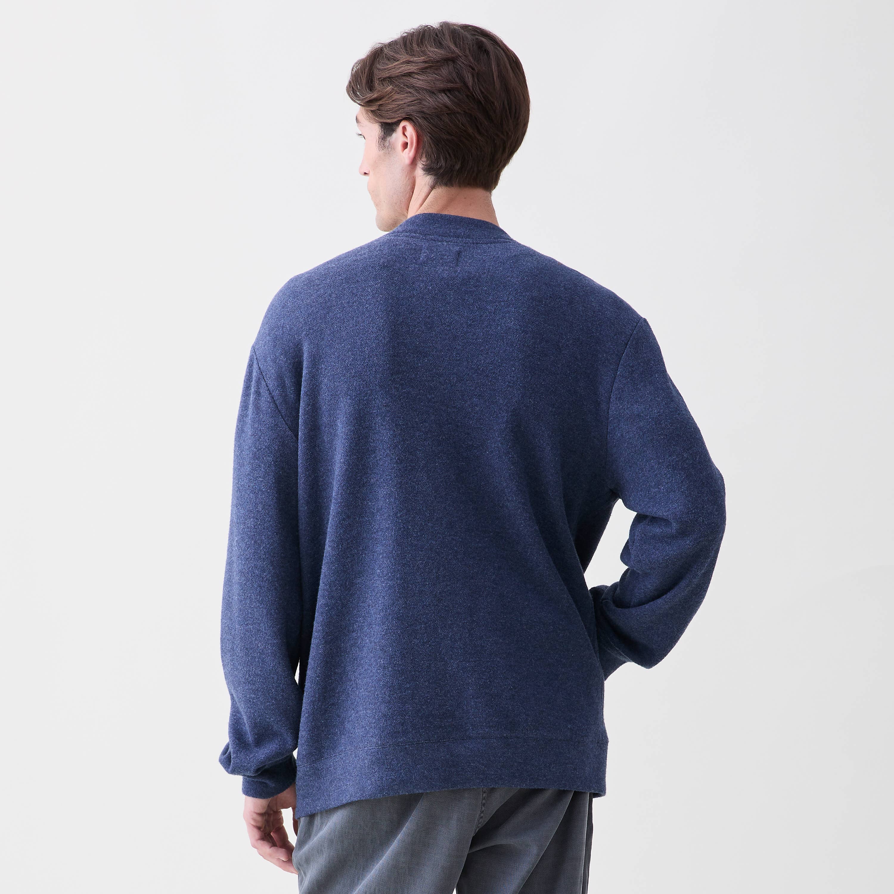 James Soft Fleece Cardigan Navy or Grey Heather