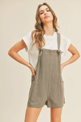 Linen Short Overall Dark Greige