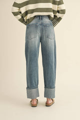 Bella Straight Legged Cuffed Denim Jeans