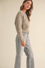 Twisted Reversible Sweater in Greige