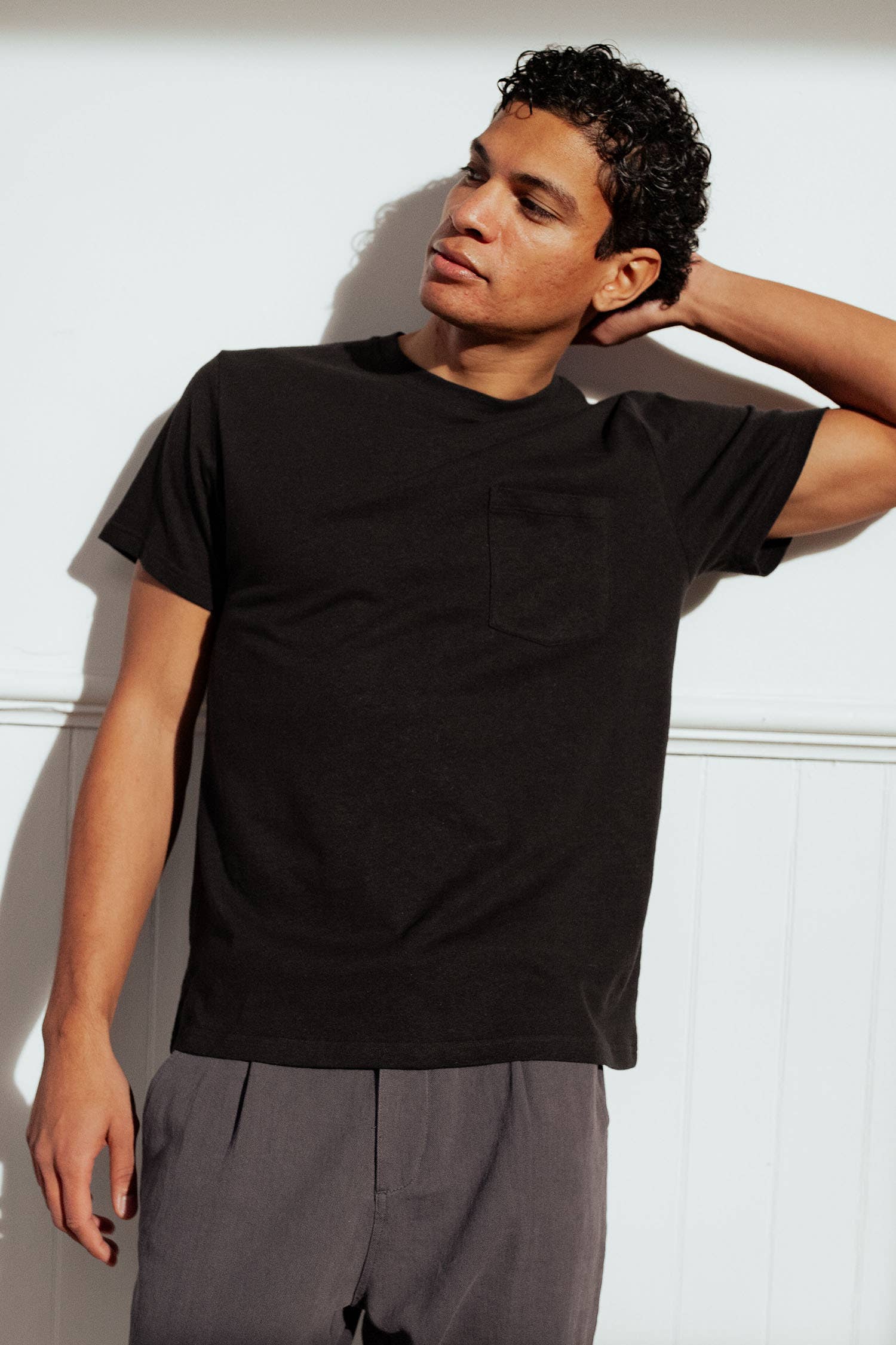 Organic Hemp Pocket Tee / Washed Black