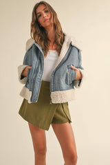 Sherpa Contrast Denim Jacket