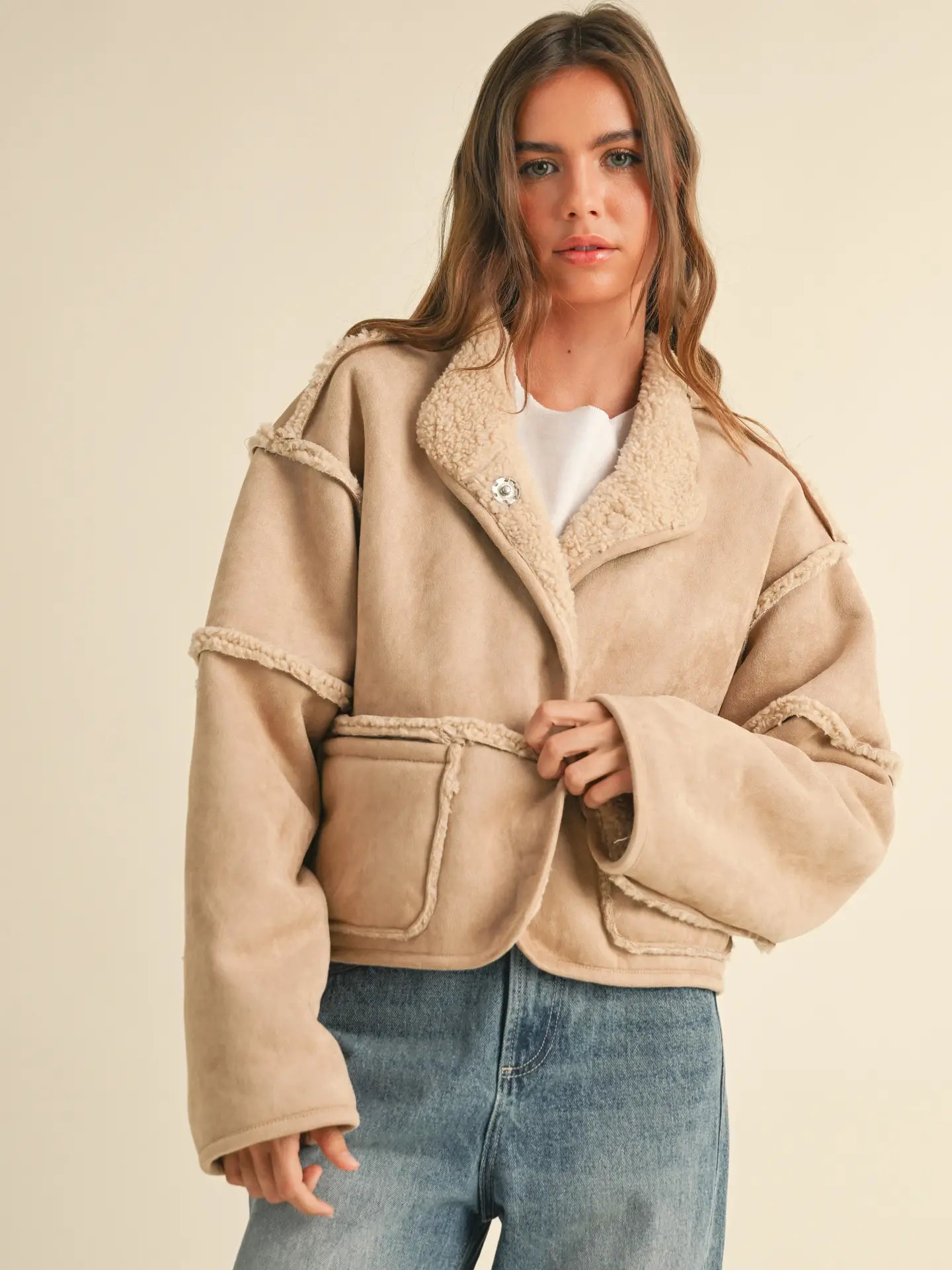 Sherpa /Faux Suede Reversible Jacket