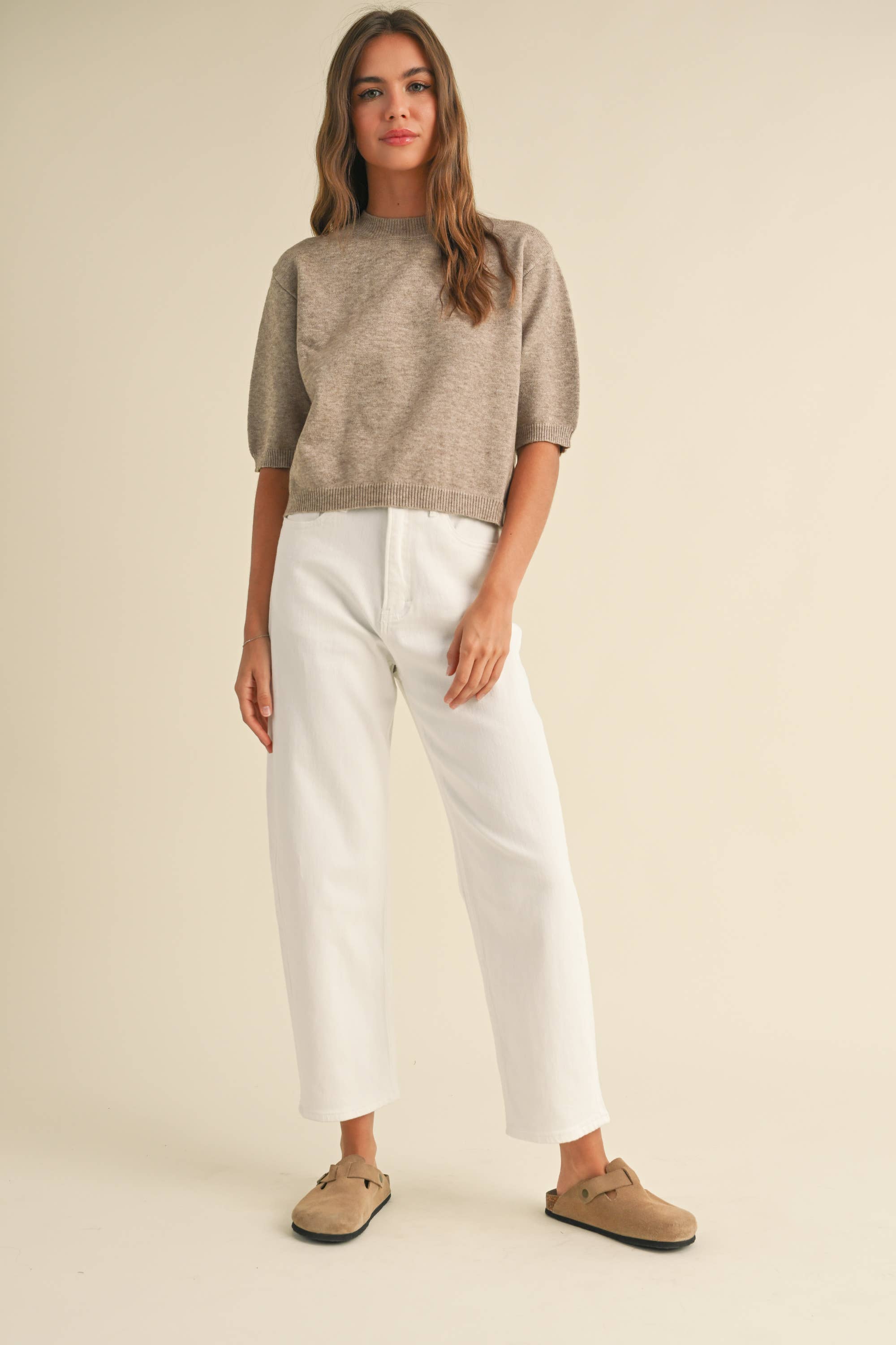 Cafe Short Sleeve Sweater