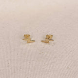 18k GF Lightening Bolt Stud Earrings