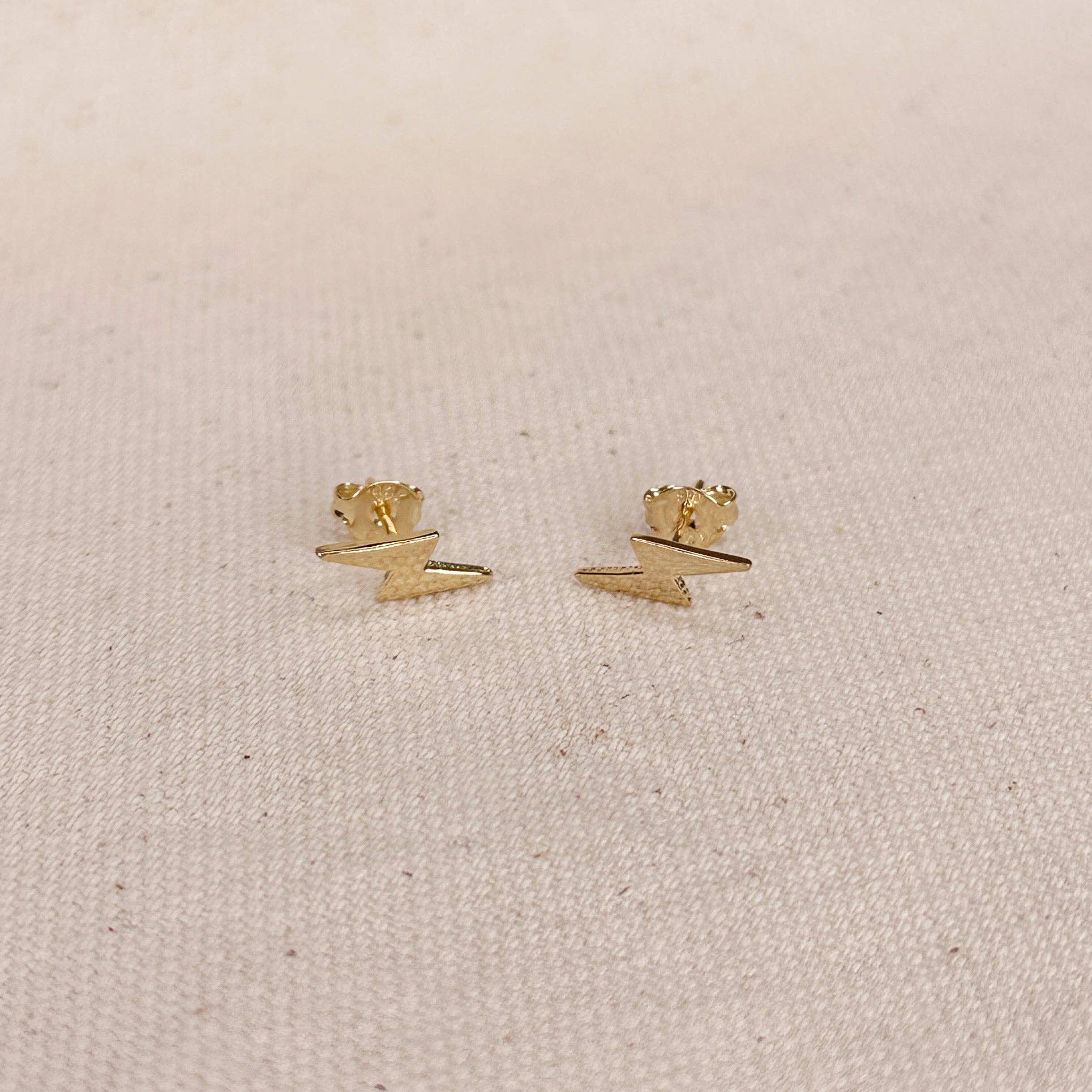 18k GF Lightening Bolt Stud Earrings