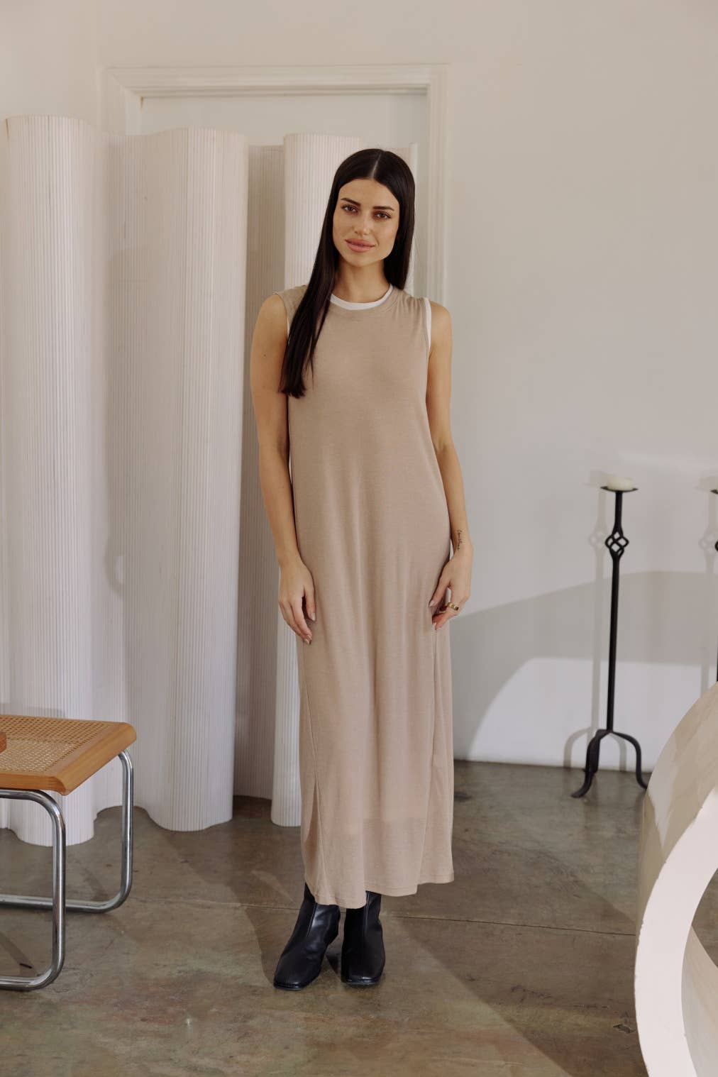 The Eunice Dress | Sleeveless Layered Jersey Knit Dress