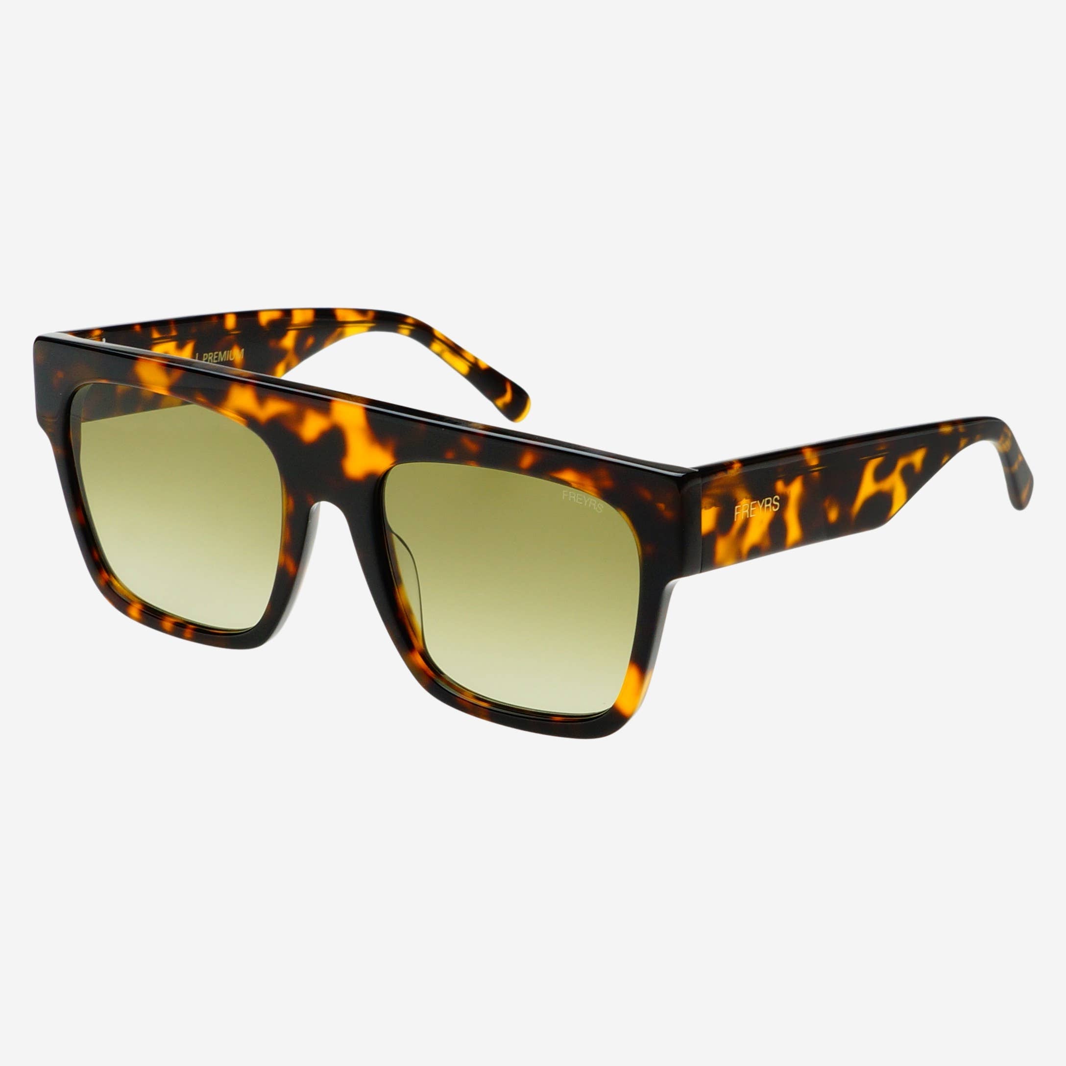 Madison Tortoise Green Freyrs Unisex Flat Top Sunglasses