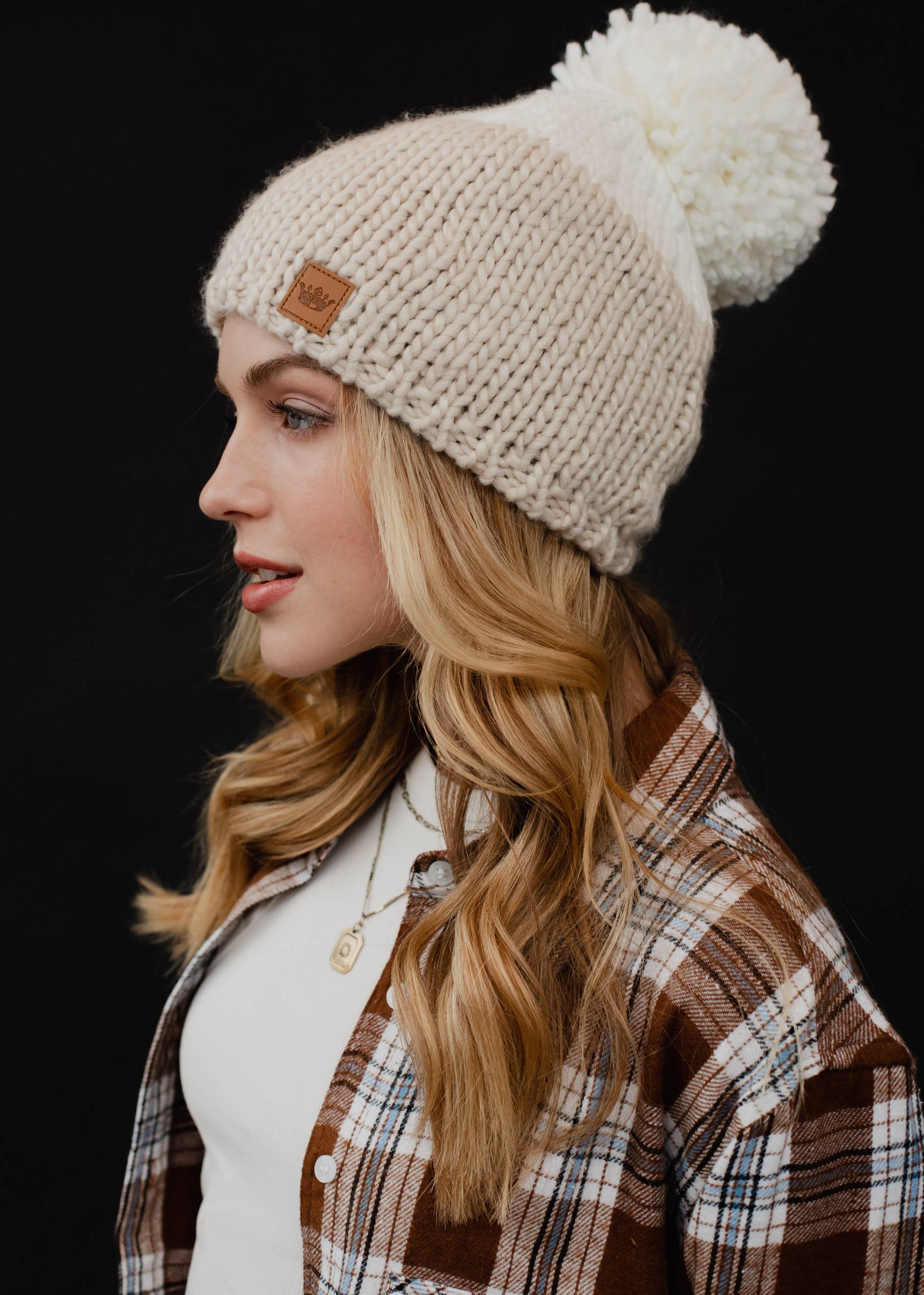 Two Color Pom Hat