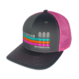 The Berkshires MA Stripes and Trees Trucker Hat