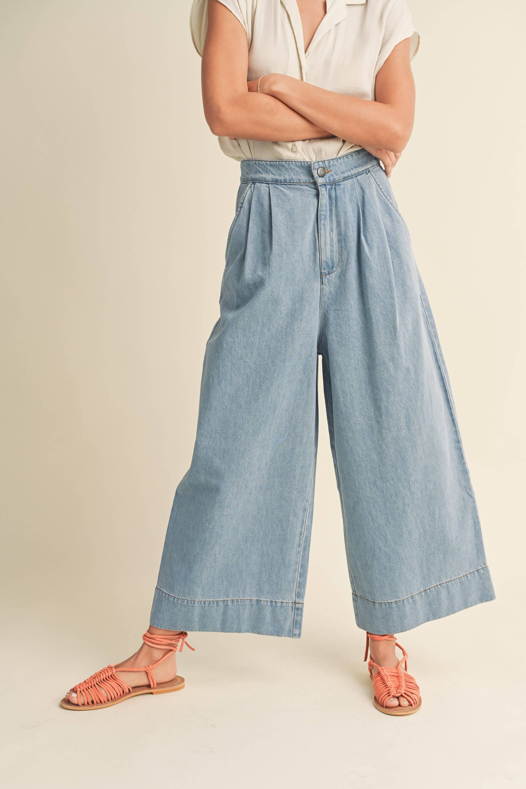 Gennie Wide Leg Crop Pants