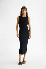 The Genie Shoulder Cut-Out Midi Dress