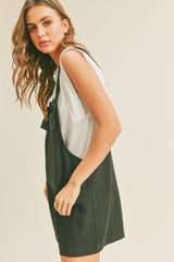 Linen Short Overall Black