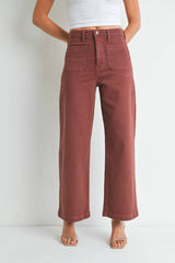 Crimson Patch Pocket Wide Leg