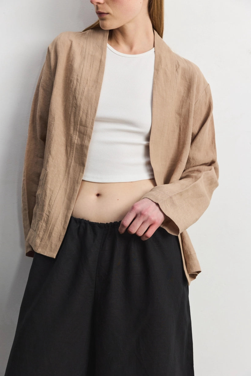 The Yvette Linen Jacket in Latte