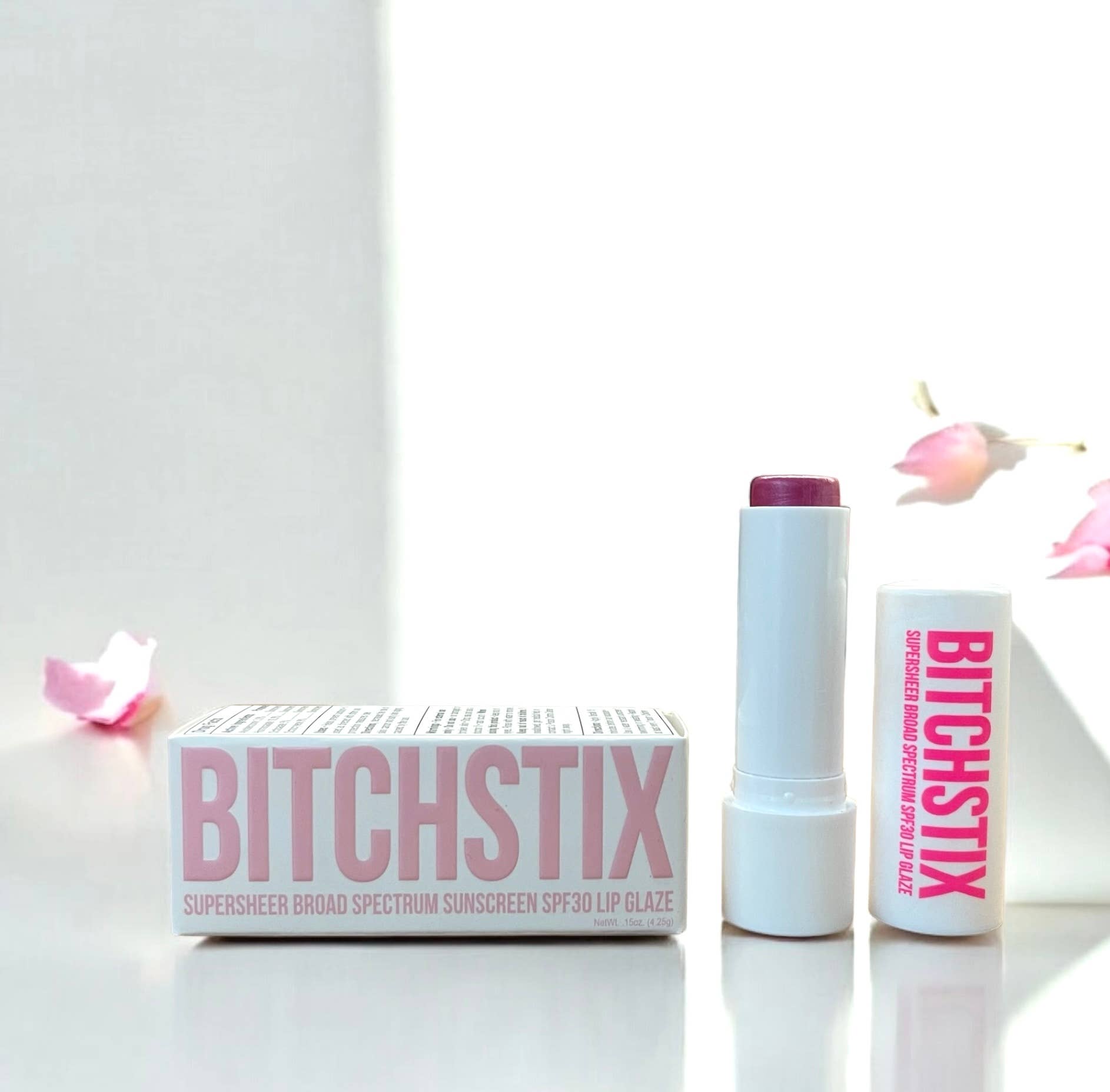 Bitchstix Supersheer Lip Glaze Petal Pink - SPF30 Broad Spectrum