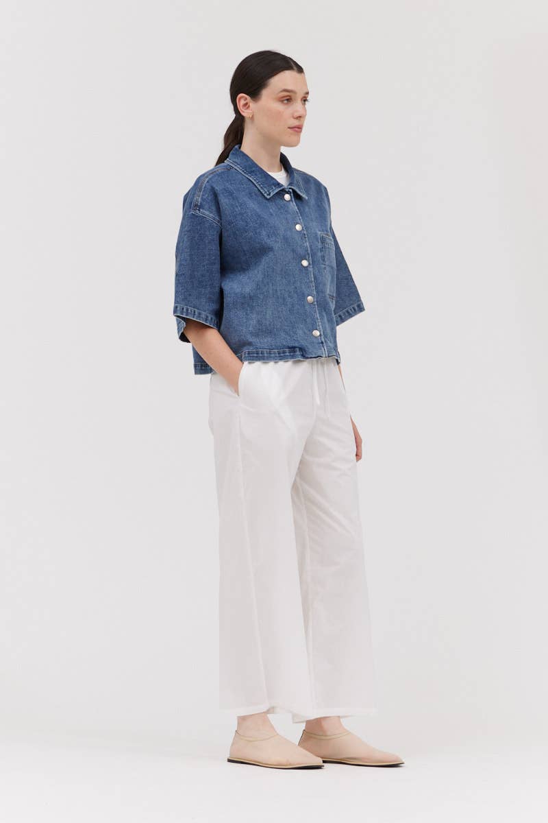 Oona Oversized Denim S/S Buttondown Top