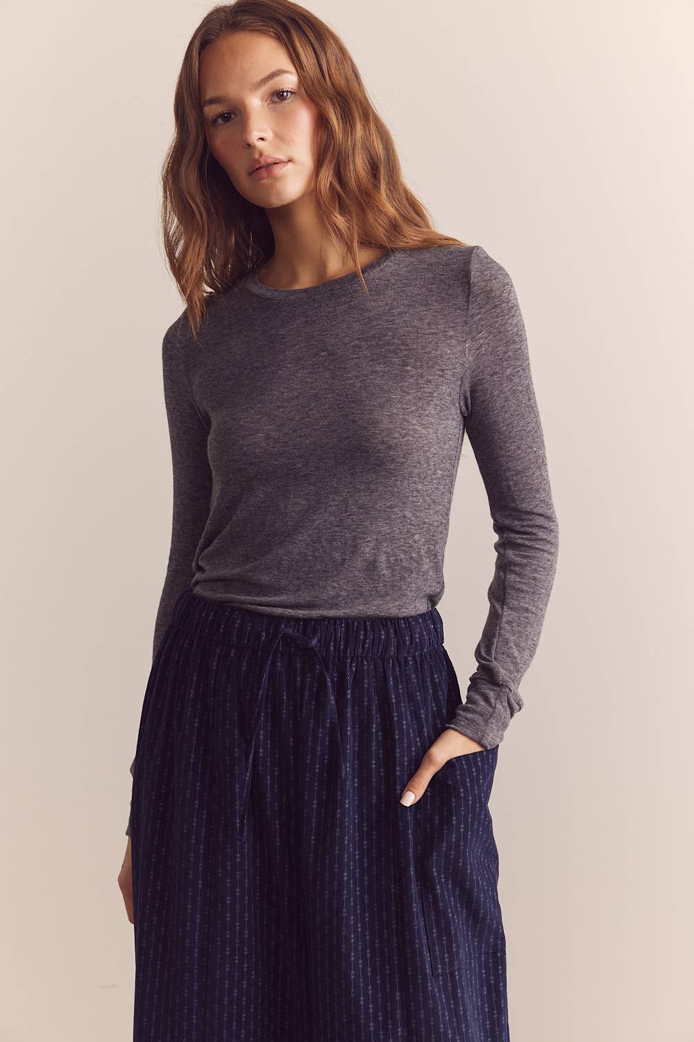 Amente Wool blend lightweight knit top