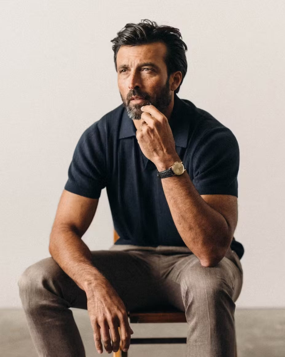 Taylor Stitch Valencia Polo Sweater in Dk Navy