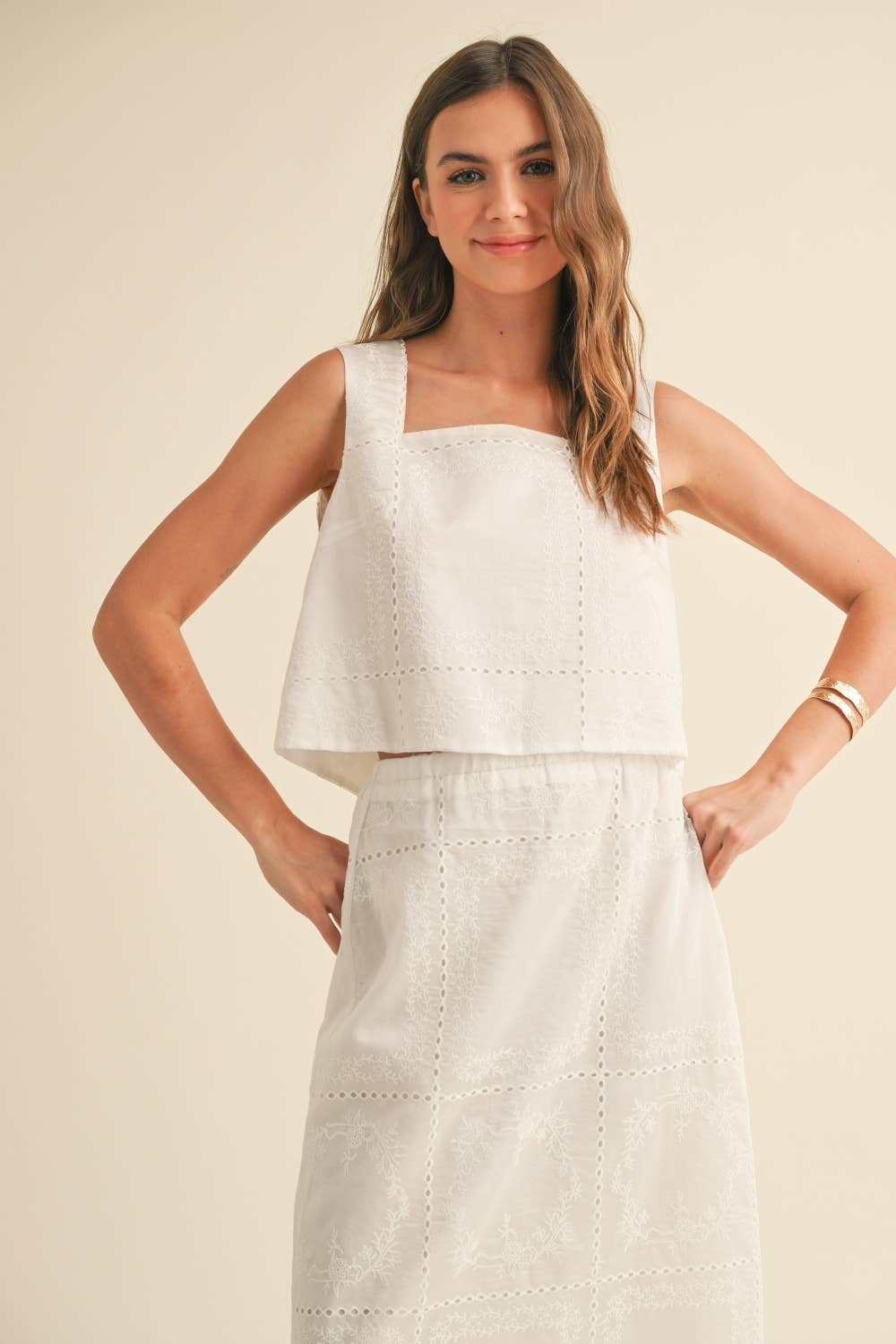 Eyelet Cotton Tank