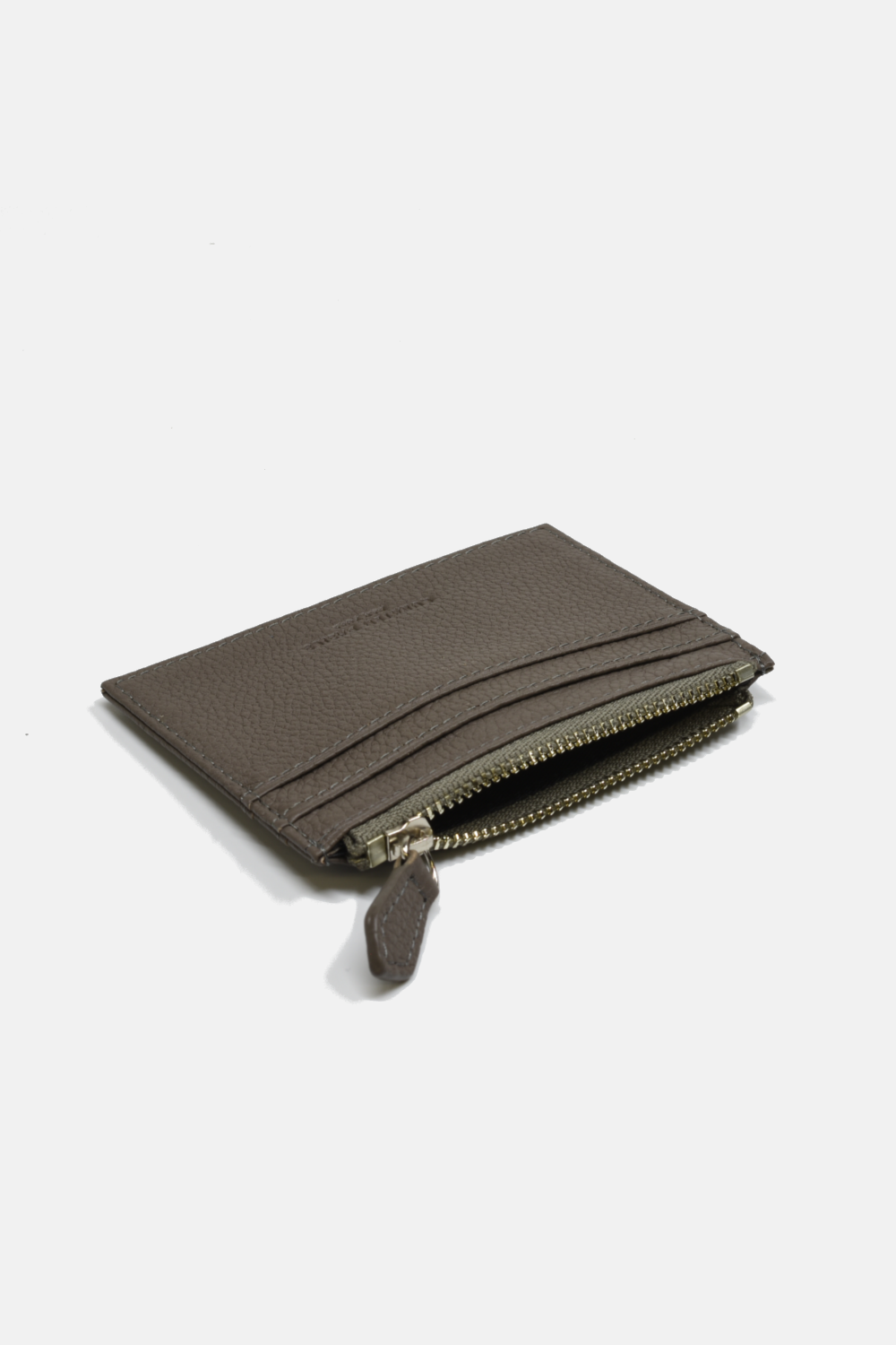 Zipper Leather Cardholder in Green, Yellow or Grey