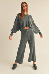 Naya Sweater Pants in Mocha, Black or Grey