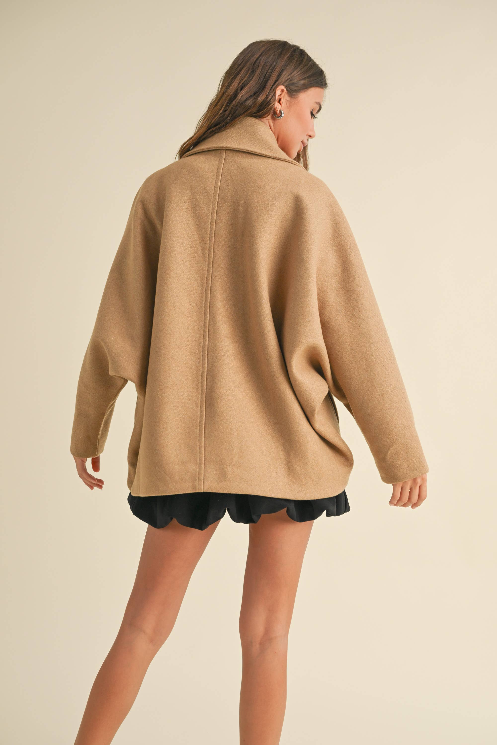 Cassie Cape Wool Blend Coat