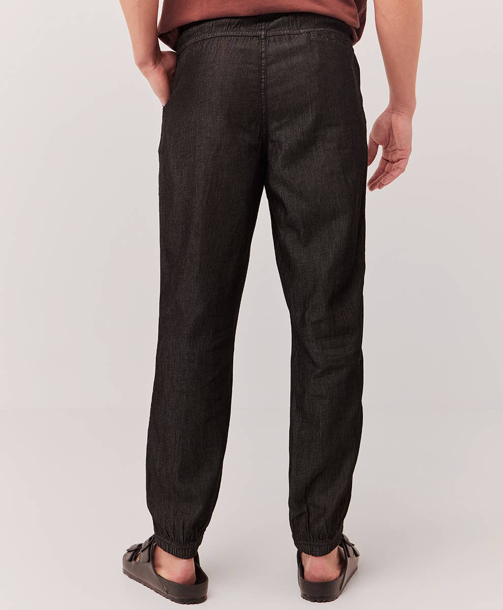 Black Chambray Pants