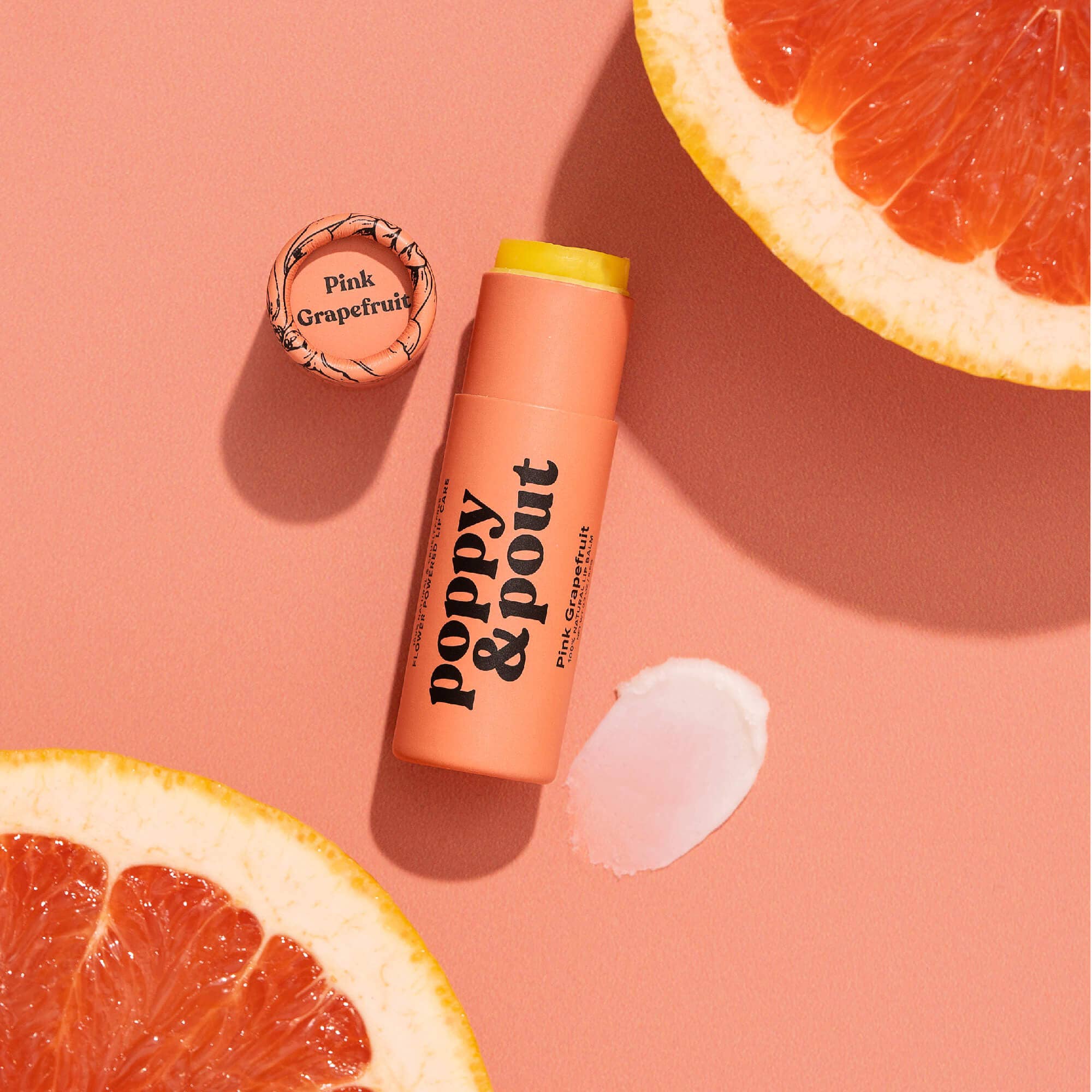 Poppy & Pout Lip Balm, Pink Grapefruit