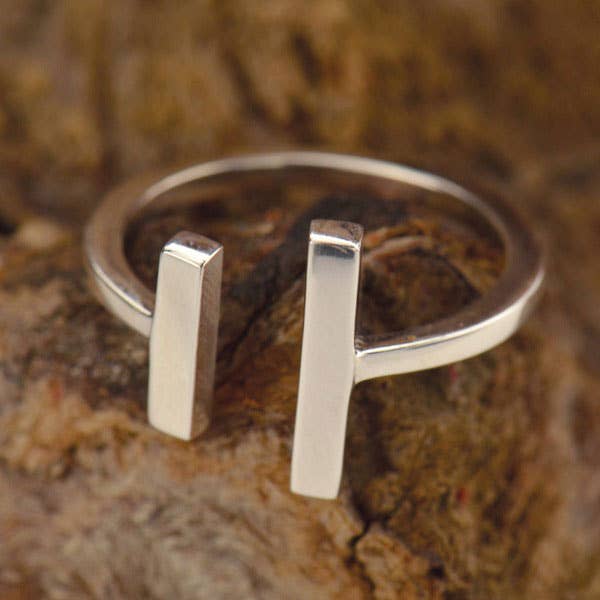 Sterling Silver Adjustable Bar Ring