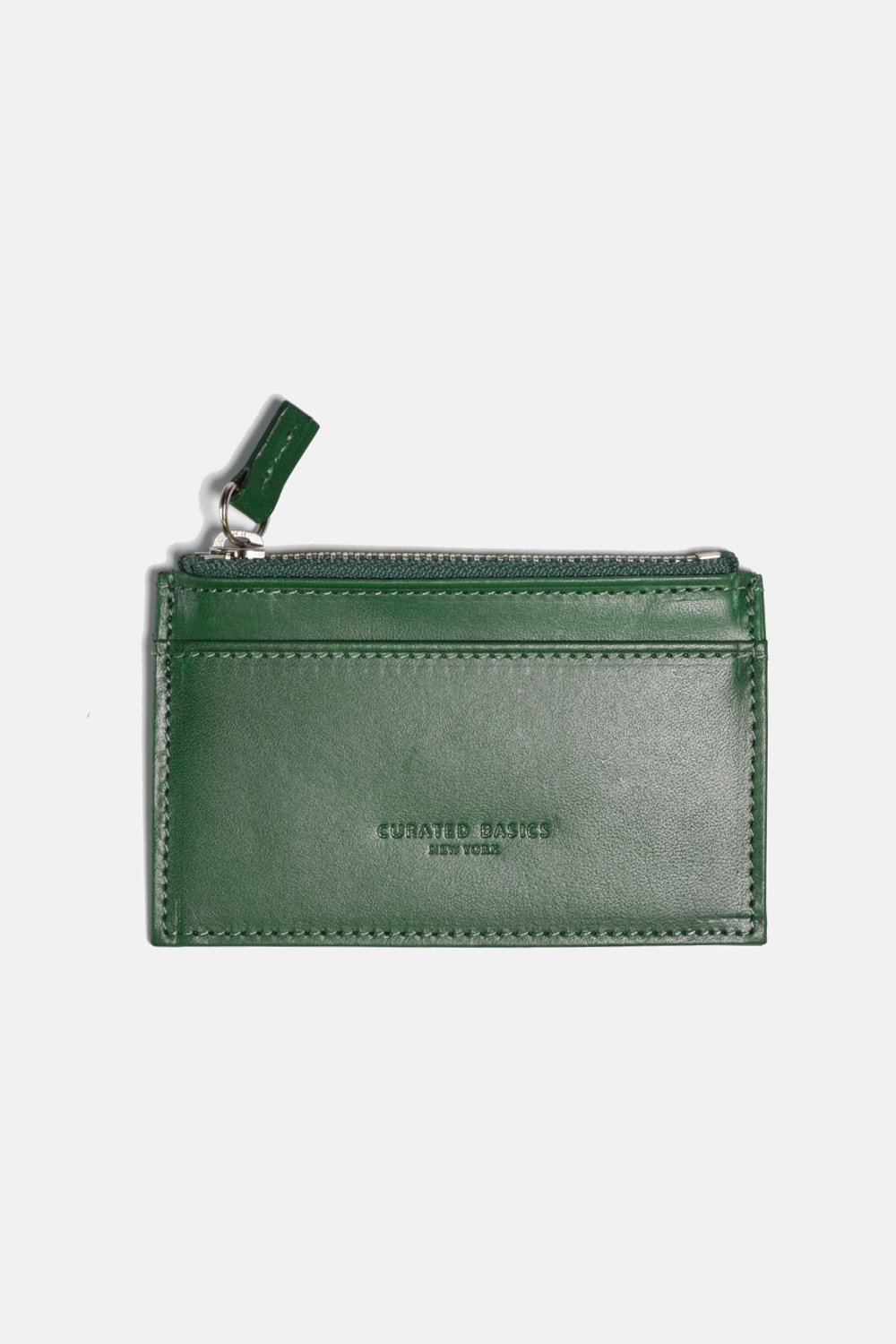 Zipper Leather Cardholder in Green, Yellow or Grey