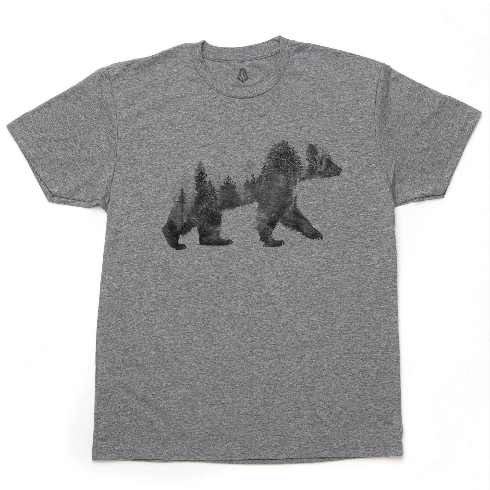 Double Exposure Bear Men's T-Shirt: Tri-Grey